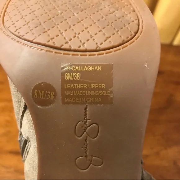 Jessica Simpson JP-Callaghan Booties, Color: Taupe, Cow Split SUEDE, Booties, 8M - Picture 9 of 11